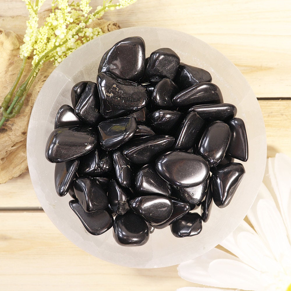 Wholesale Lot of Shungite Tumble Stones, Natural Polished Gemstone, Jewelry, DIY, Ethically Sourced