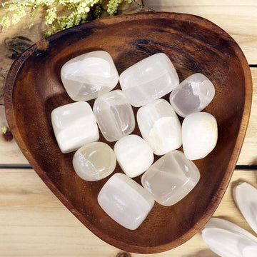 White Calcite Tumbled Stones | White Calcite from Pakistan