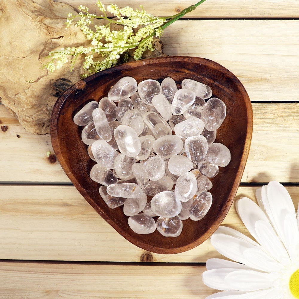 Wholesale Lot of Clear Quartz Tumbled Stones, Natural Polished Gemstone, Jewelry, DIY, Ethically Sourced