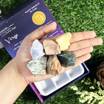 Virgo Zodiac Crystal Kit, Crystal Set for Birthday, Horoscope, Astrology. 6 Birthstones in a Gift Box, Crystal Bundles