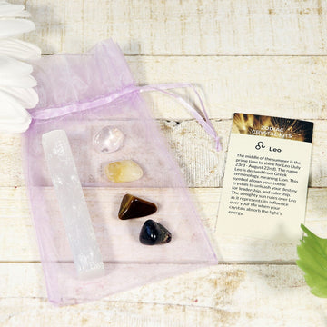 Leo Sun Sign Crystal Pack | Zodiac Crystal Set for Healing