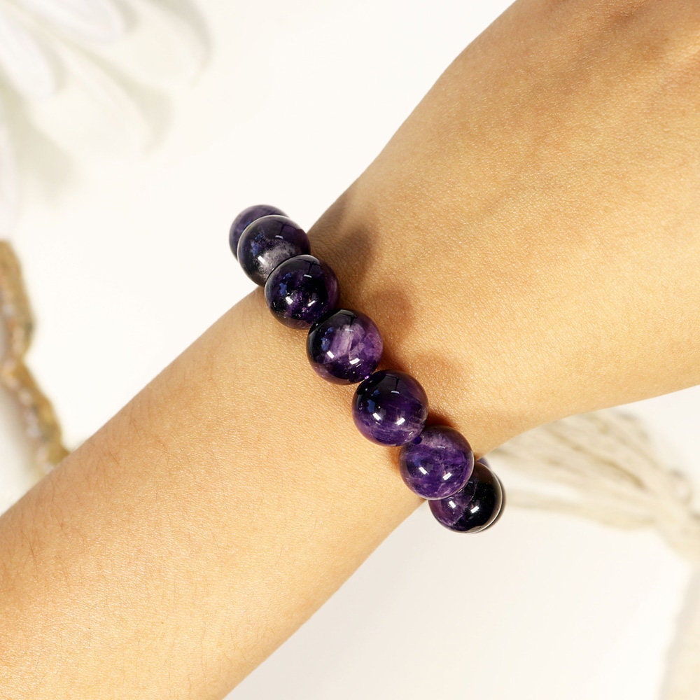 Genuine Amethyst Bracelet, Crystal for Anxiety, Unlocking Psychic Abilities