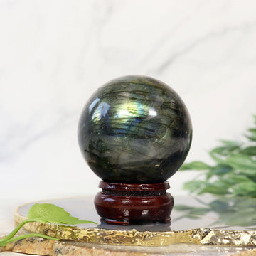 Labradorite Crystal Sphere with Beautiful Flash