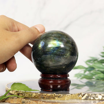 Labradorite Crystal Sphere with Beautiful Flash