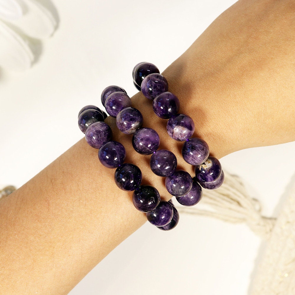 Genuine Amethyst Bracelet, Crystal for Anxiety, Unlocking Psychic Abilities