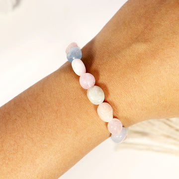 Morganite Bracelet | Morganite Jewelry | Gemstone Beaded Bracelet