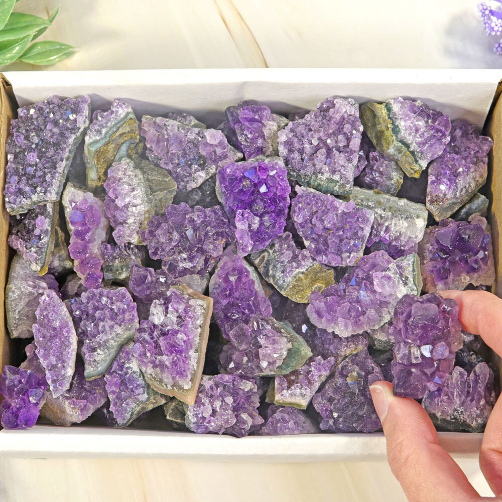 Amethyst Mini Clusters Flat - Grade AAA | Amethyst Crystal