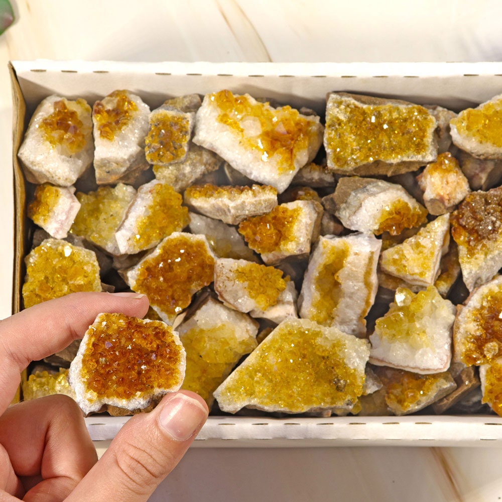 Citrine Mini Clusters Flat - Grade AAA | Citrine Crystal