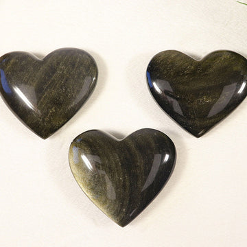 Golden Sheen Obsidian Heart | Golden Sheen Obsidian Gemstone | Golden Sheen Obsidian Gift of Affection