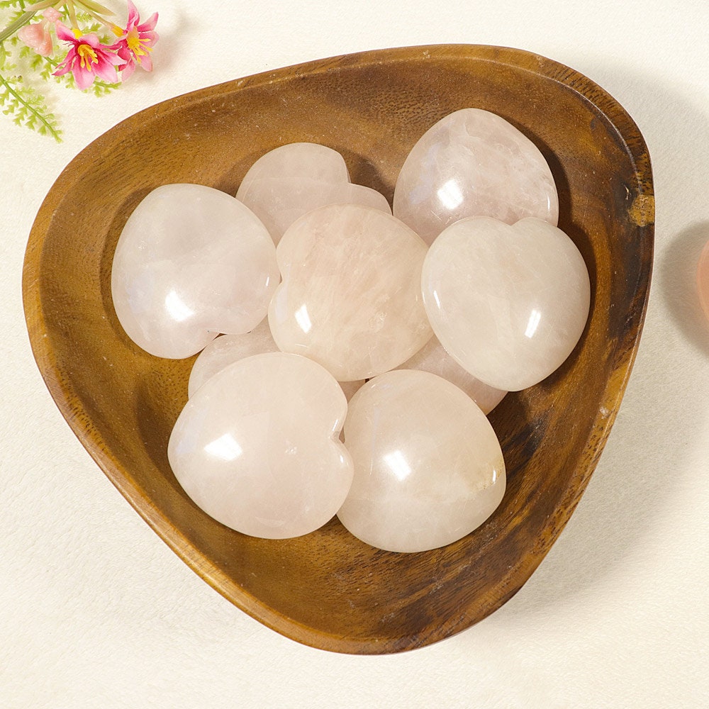 Rose Quartz Heart, Valentine Gift for Her, Heart Chakra, For Love & Devotion