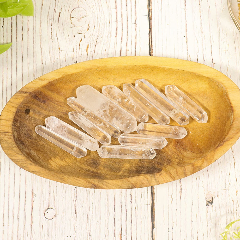 Double Terminated Quartz, Healing Crystal, Natural Clear Quartz Crystal for Meditation - SET OF ONE