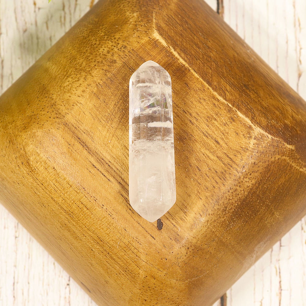 Double Terminated Quartz, Healing Crystal, Natural Clear Quartz Crystal for Meditation - SET OF ONE