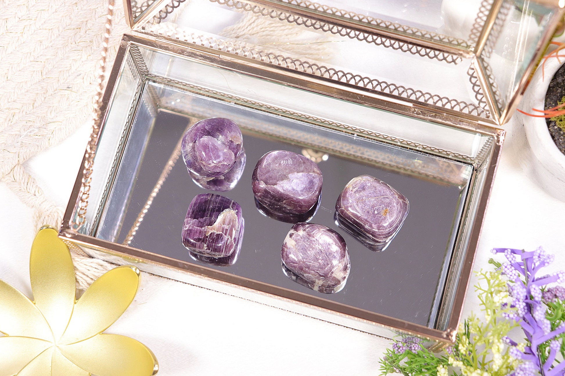 Gem Quality Lepidolite Polished Stones, Amazing Quality Rare Lepidolite Gem, Calming Crystal for Anxiety