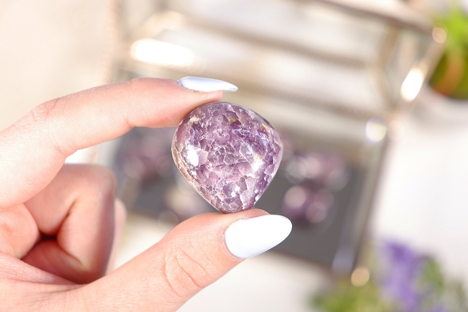 Gem Quality Lepidolite Polished Stones, Amazing Quality Rare Lepidolite Gem, Calming Crystal for Anxiety