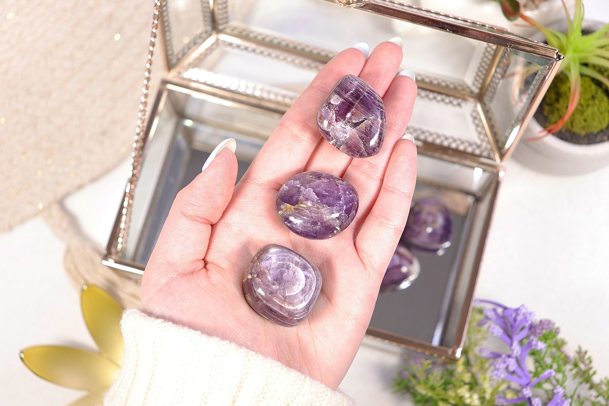 Gem Quality Lepidolite Polished Stones, Amazing Quality Rare Lepidolite Gem, Calming Crystal for Anxiety