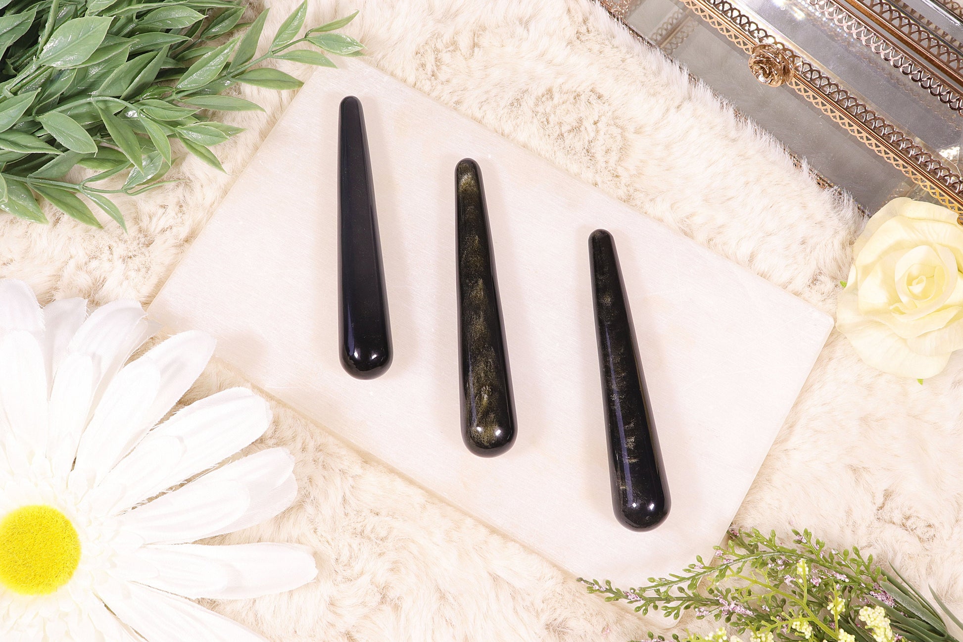 Golden Sheen Obsidian Wand | Golden Sheen Obsidian Crystal Wand | Healing Golden Sheen Obsidian Wand