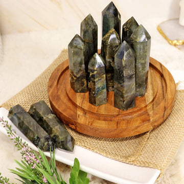 Genuine Labradorite Crystal Tower, Gemstone Generator, Transformation & Calming Crystal, - SOLD PER PIECE