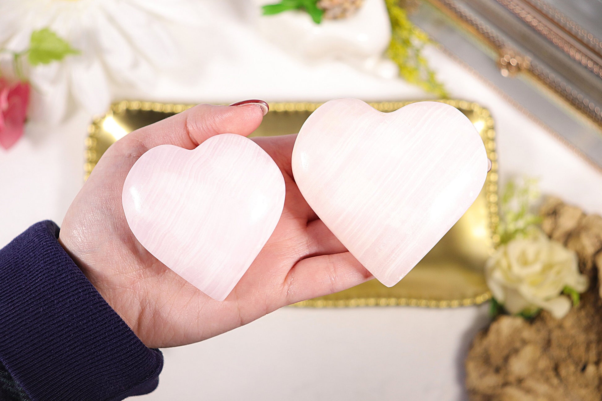 Beautiful Pink Calcite, Heart Crystal, Natural Gemstone, Love & Kindness - Sold Per Piece