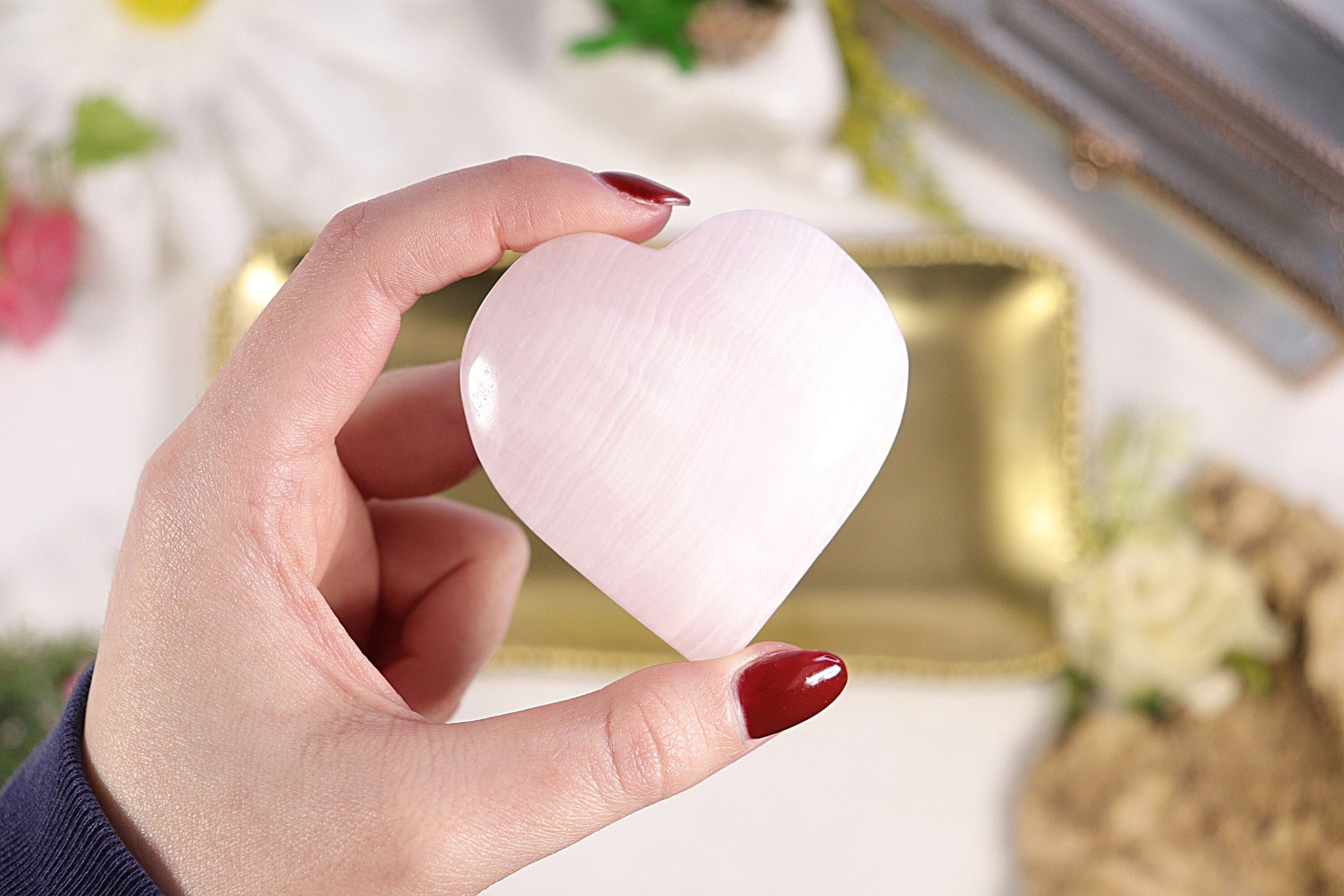 Beautiful Pink Calcite, Heart Crystal, Natural Gemstone, Love & Kindness - Sold Per Piece