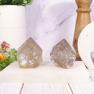 Smoky Quartz Point | Natural Smoky Quartz Base Cut | Neat Home Decor Piece