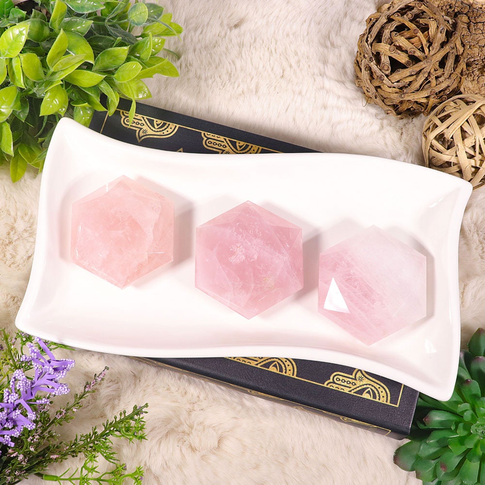 Rose Quartz Star of David | Healing Rose Quartz Crystal