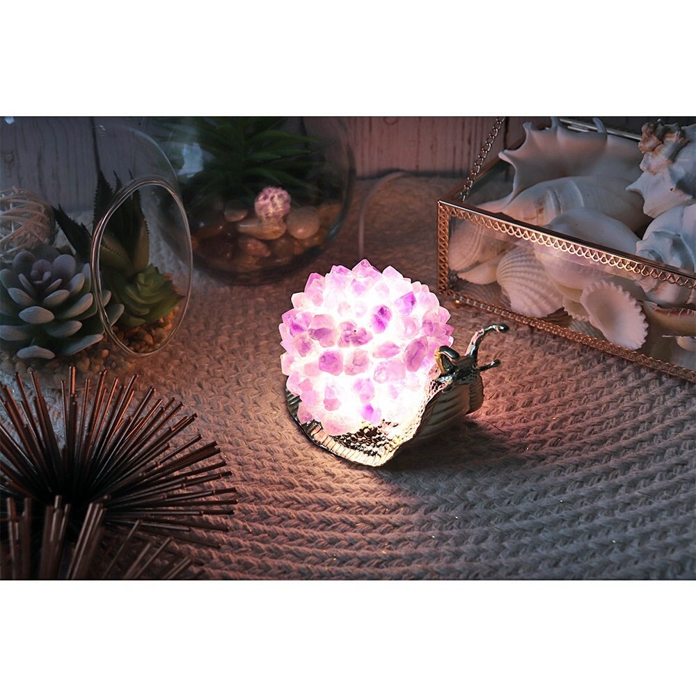 Amethyst Crystal Lamp, Amethyst Snail USB Lamp