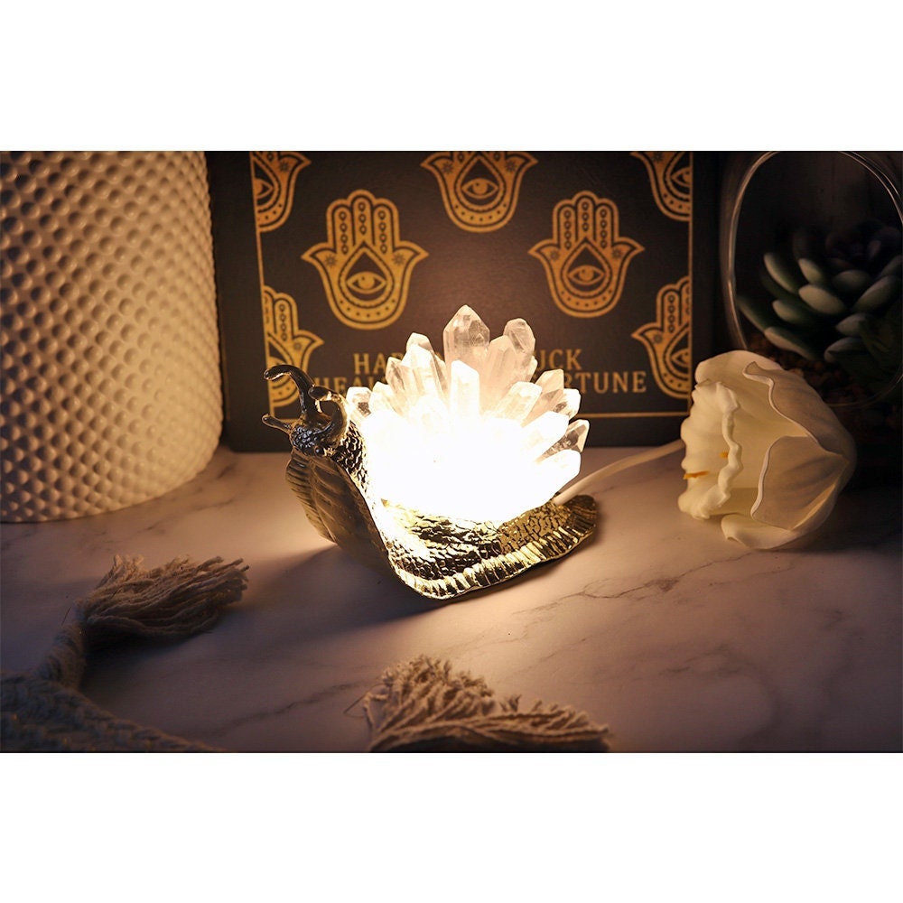 Clear Quartz Crystal Lamp, Clear Quartz Snail USB Lamp