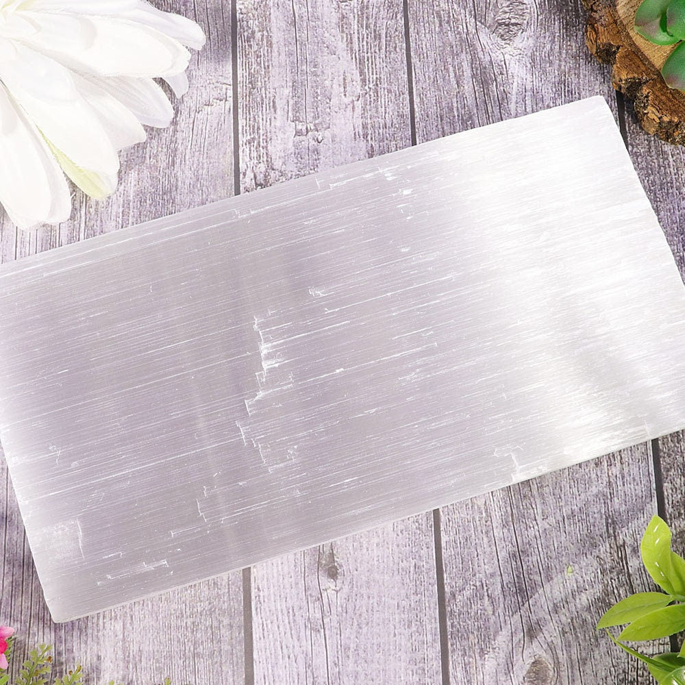 XL Selenite Slab, Natural Moroccan Hand made Plate for Charging, Crystal Cleansing