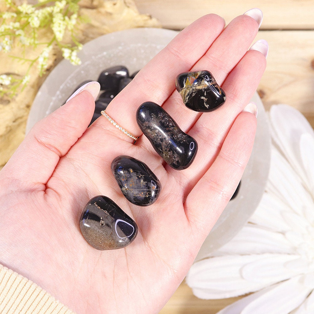 Wholesale Lot of Black Onyx Stones, Natural Polished Gemstone, Jewelry,, DIY, Ethically Sourced