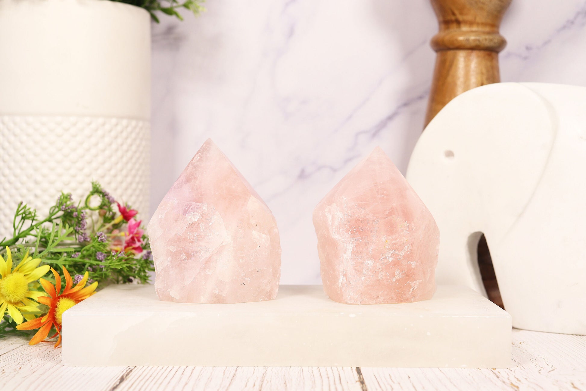 Rose Quartz Point with Natural Base, Perfect for Mother's Day, Home Decor