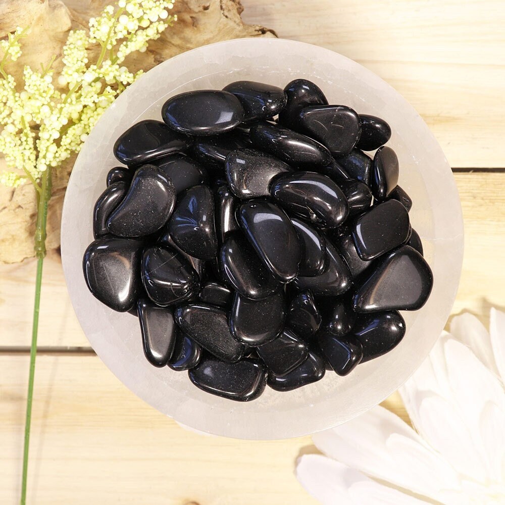 Wholesale Lot of Black Onyx Tumbled Stones, Natural Polished Gemstone, Jewelry, DIY, Ethically Sourced