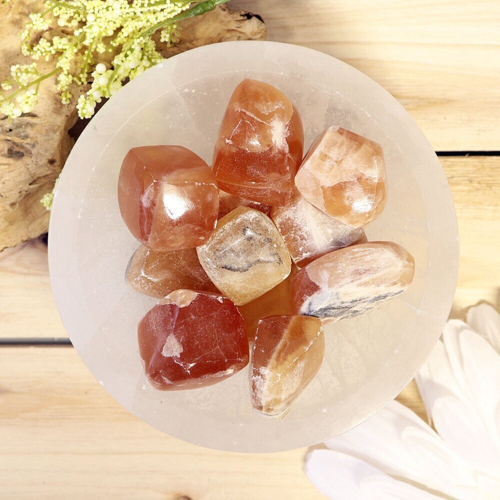 Wholesale Lot of Honey Calcite Stones, Natural Polished Gemstone, Jewelry, DIY, Ethically Sourced