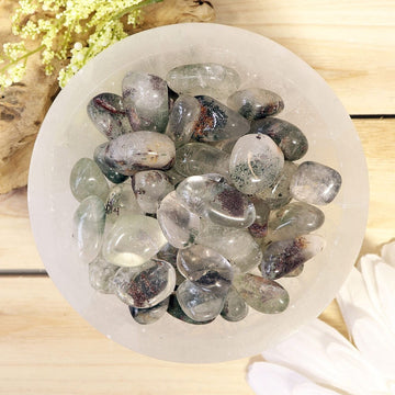 Wholesale Lot of Garden Quartz Tumbled Stones, Lodolite, Natural Polished Gemstone, Jewelry, DIY, Ethically Sourced