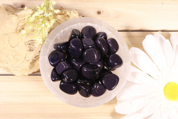 Wholesale Lot of Blue Goldstone Tumble Stones, Sandstone, Natural Polished Gemstone, Jewelry, DIY, Ethically Sourced