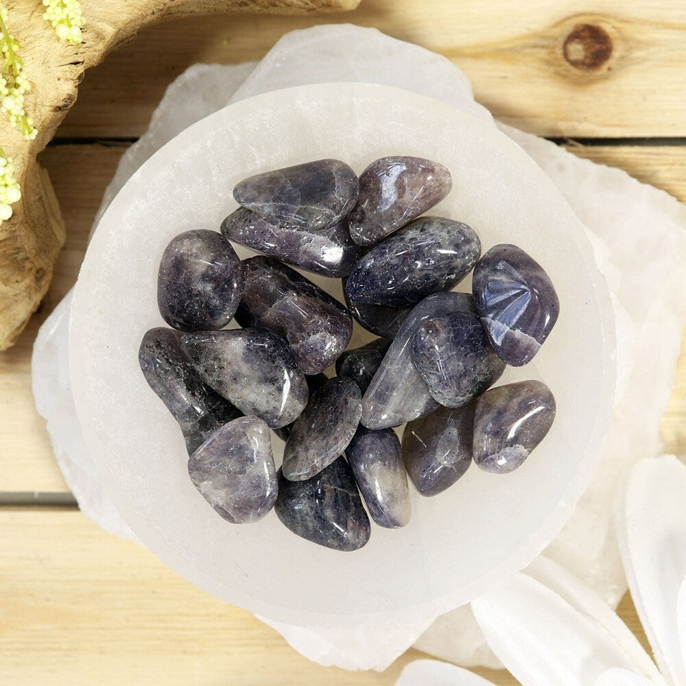 Iolite Tumble Stones, Natural Polished Gemstone, Jewelry, DIY, Ethically Sourced