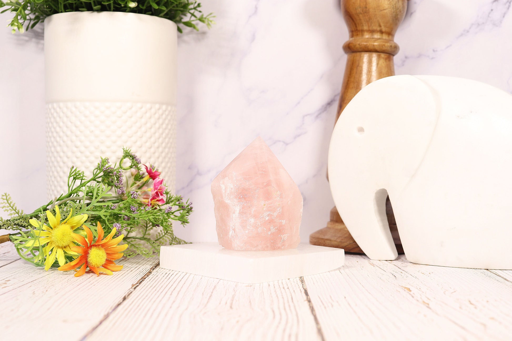 Rose Quartz Point with Natural Base, Perfect for Mother's Day, Home Decor