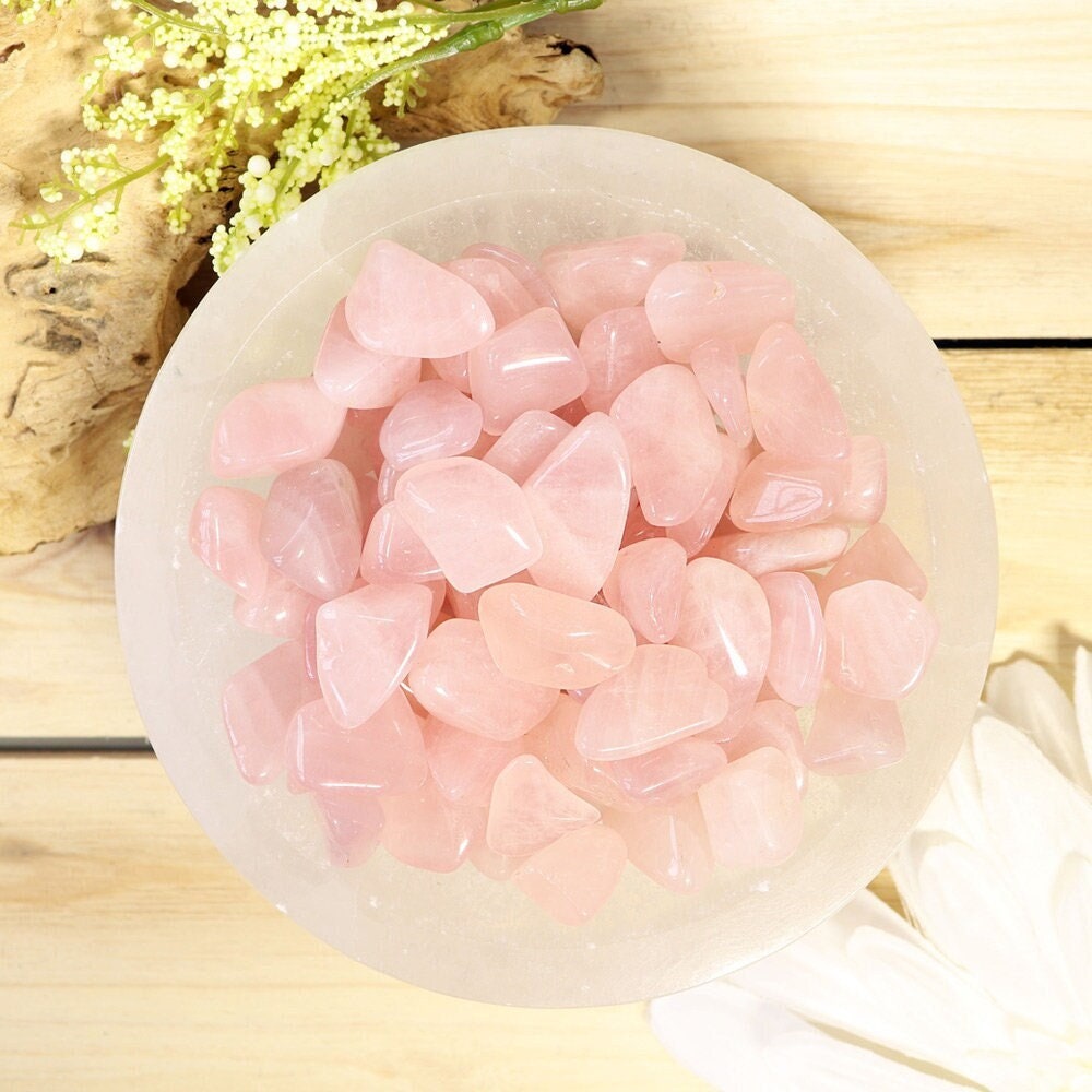 Wholesale Lot of Rose Quartz Tumble Stones, Natural Polished Gemstone, Jewelry, DIY, Ethically Sourced