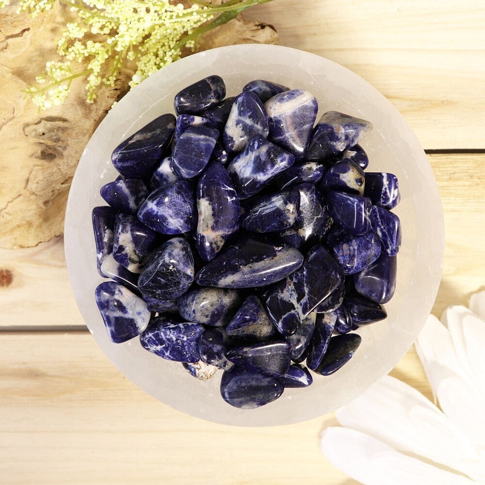 Wholesale Lot of Sodalite Tumble Stones, Natural Polished Gemstone, Jewelry, DIY, Ethically Sourced