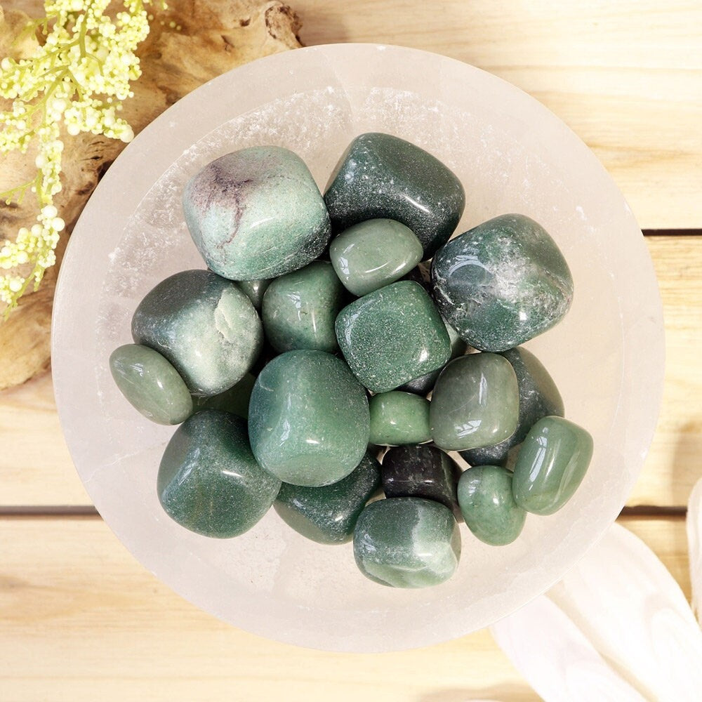 Wholesale Lot of Green Aventurine Tumbled Stones, Natural Polished Gemstone, Jewelry, DIY, Ethically Sourced