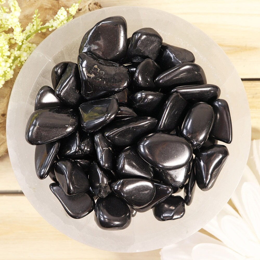 Wholesale Lot of Shungite Tumble Stones, Natural Polished Gemstone, Jewelry, DIY, Ethically Sourced