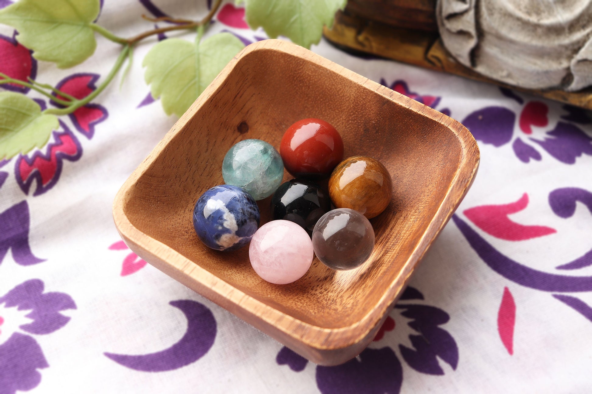 Genuine Crystal Mini Sphere Set, Balance and Harmonize your Chakras, Polished Gemstones