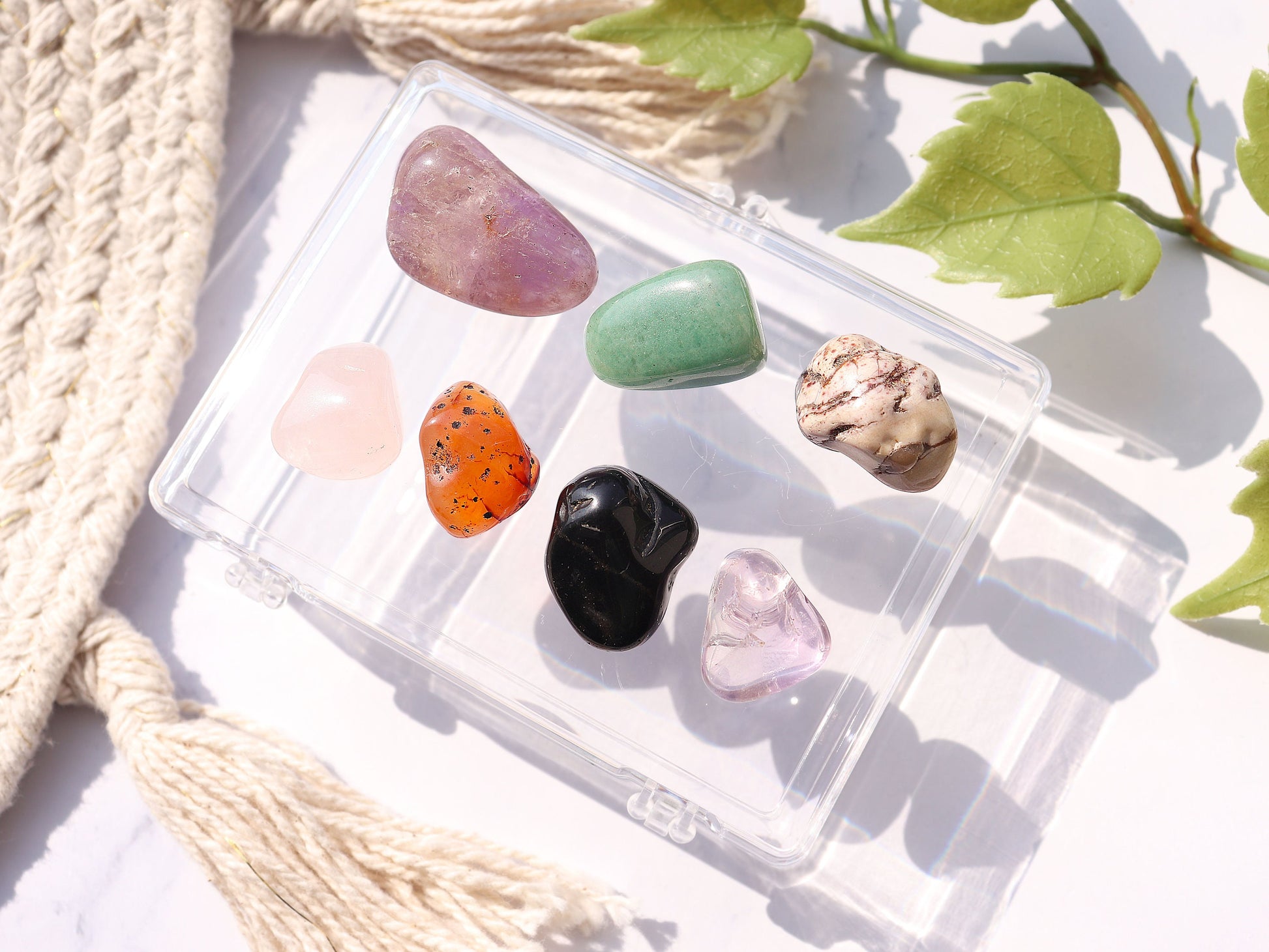 Beginner Crystal Kit, Natural Gemstones for Healing, Prosperity, Balance, Tranquility, and Energy Work