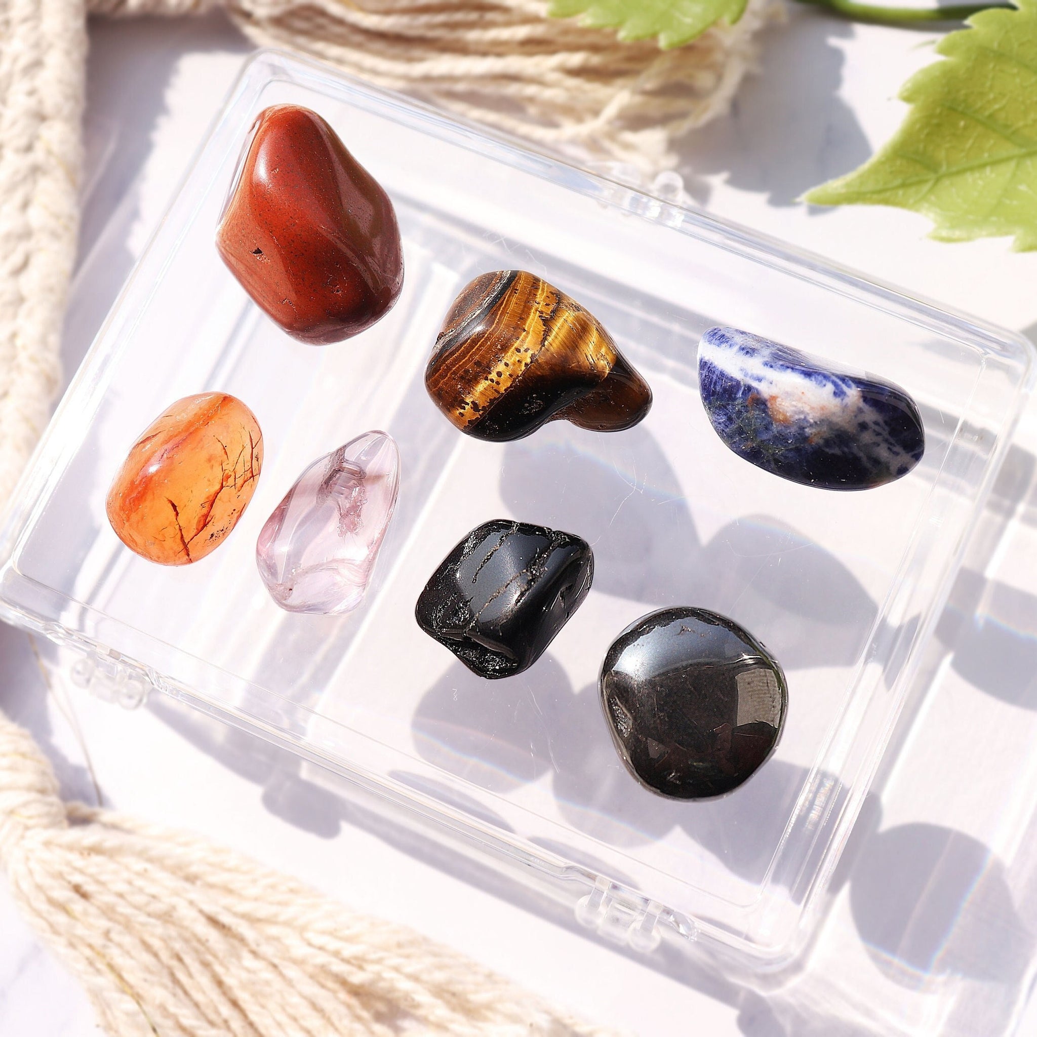 Beginner Crystal Kit, Natural Gemstones for Healing, Prosperity, Balance, Tranquility, and Energy Work