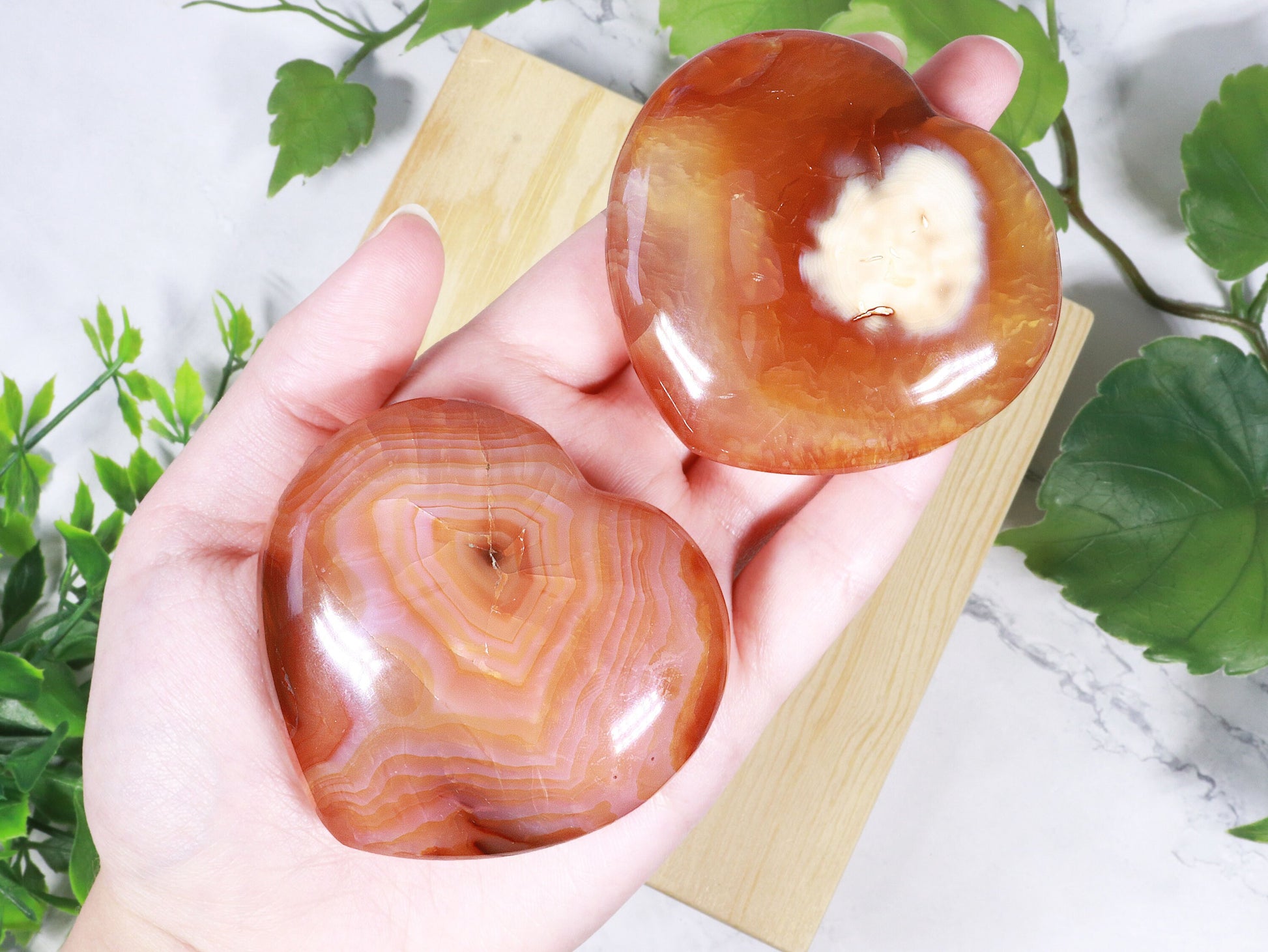 Carnelian Crystal Heart, Natural Polished Gemstone, Ethically Sourced