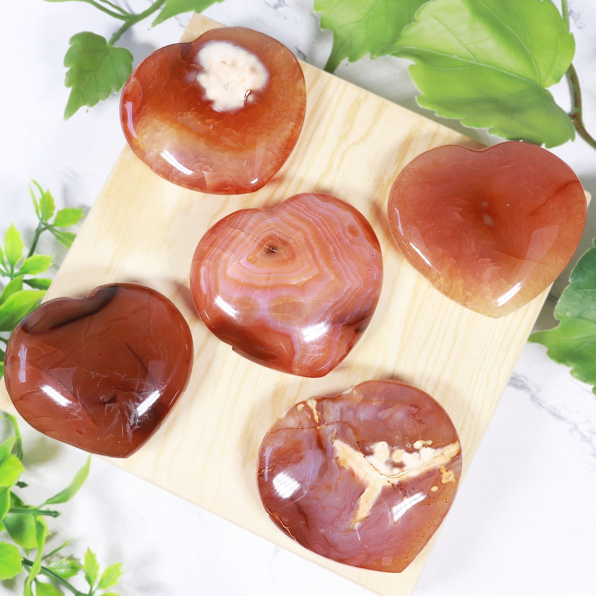 Carnelian Crystal Heart, Natural Polished Gemstone, Ethically Sourced