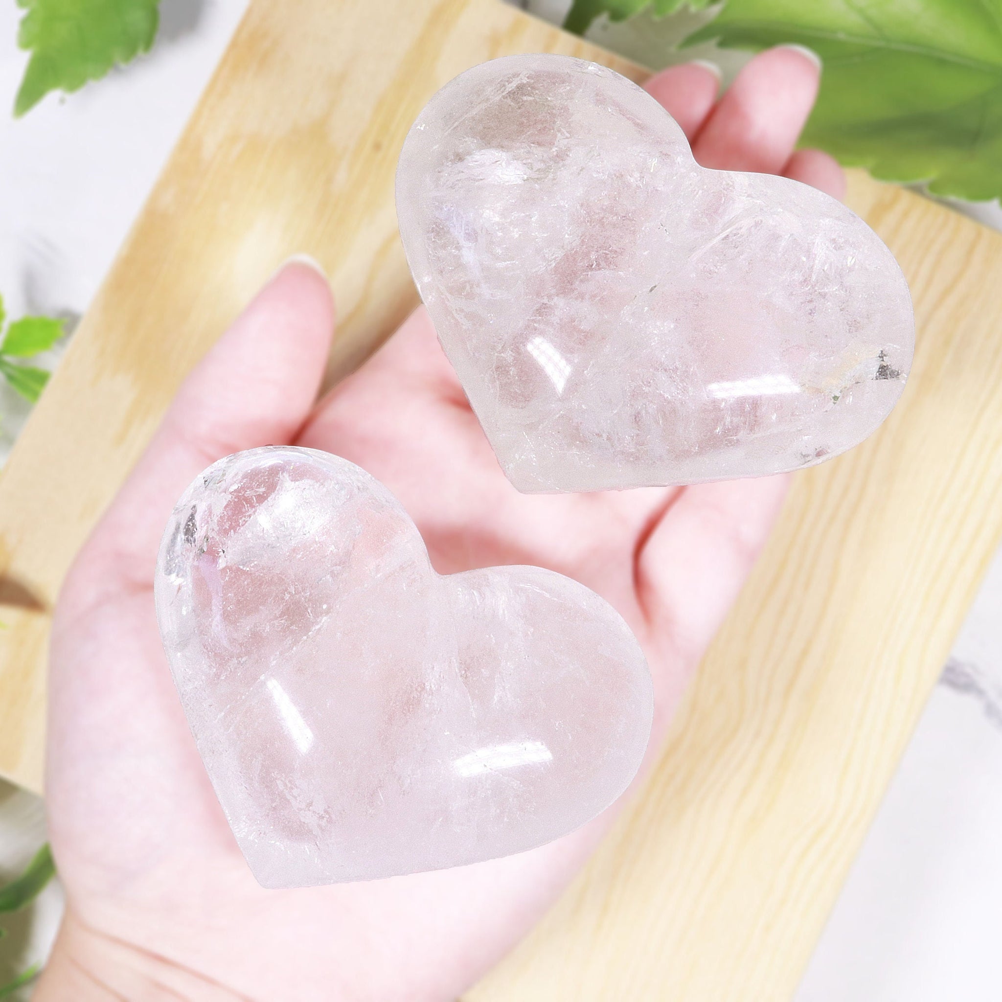 Clear Quartz Crystal Heart, Natural Polished Gemstone, Ethically Sourced