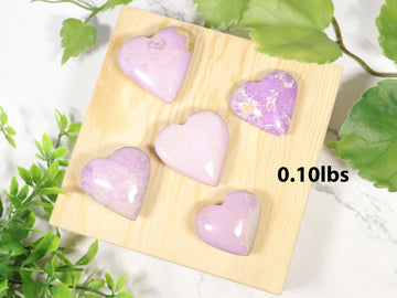 RARE Natural Phosphosiderite Polished Crystal Heart, Ethically Sourced, Purple Heart, Mothers Day