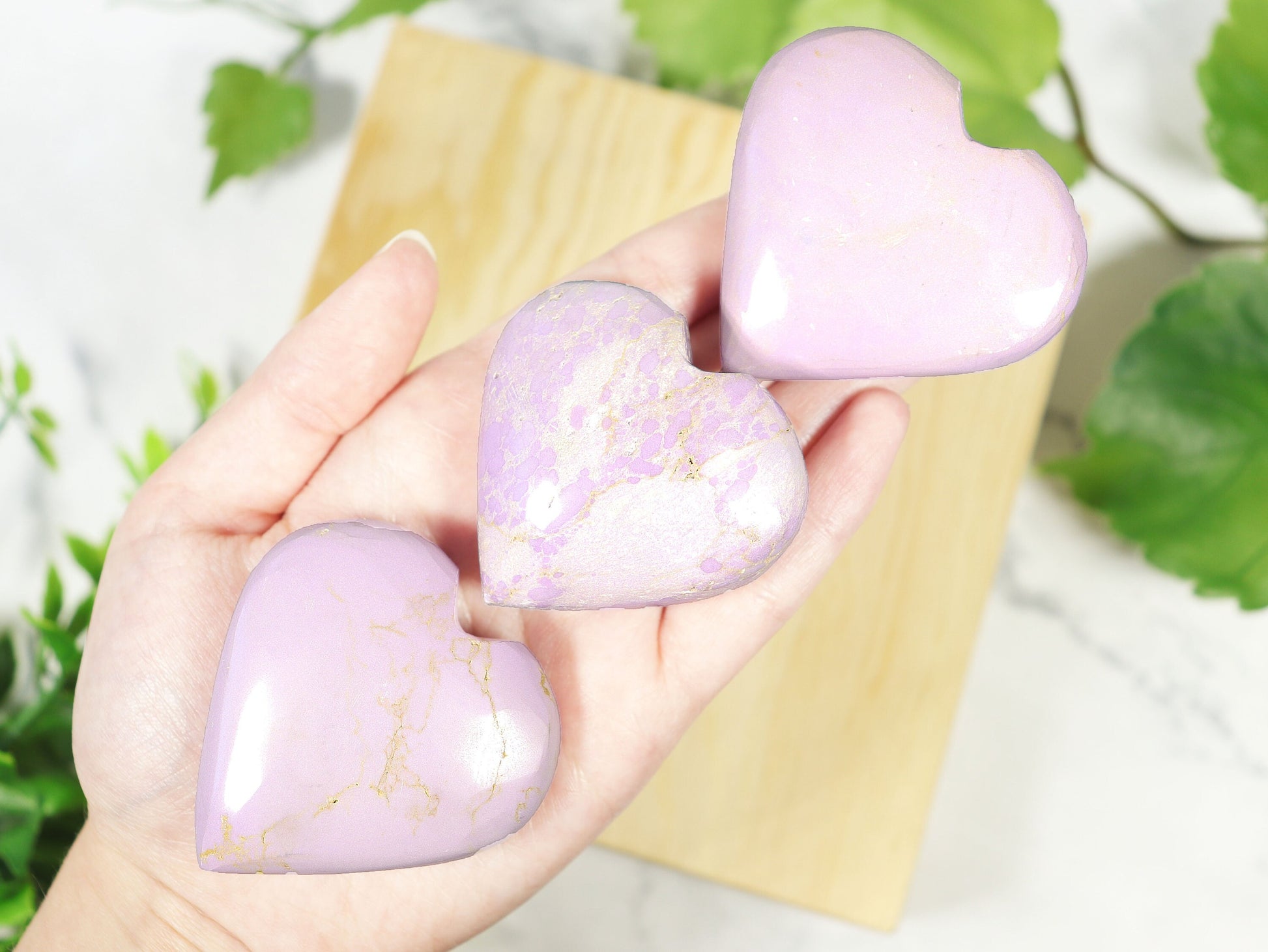 Natural Purple Phosphosiderite, Polished Crystal Heart, Ethically Sourced