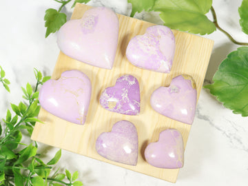 RARE Natural Phosphosiderite Polished Crystal Heart, Ethically Sourced, Purple Heart, Mothers Day