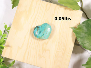 Natural Chrysocolla Crystal Heart, Natural Polished Gemstone, Ethically Sourced